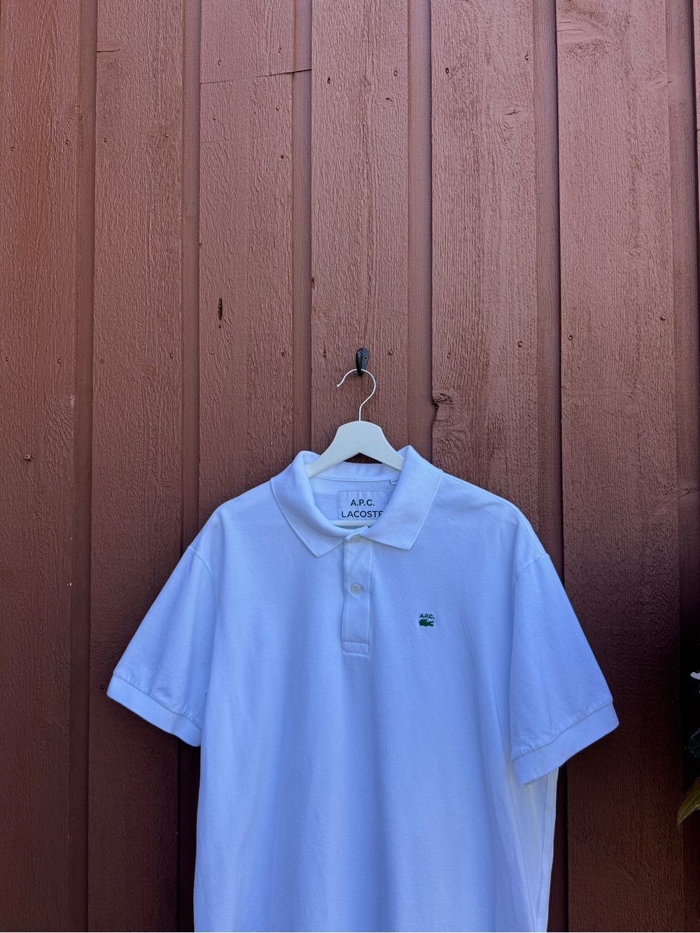 A.P.C. x Lacoste White Polo Shirt Men’s Size XL